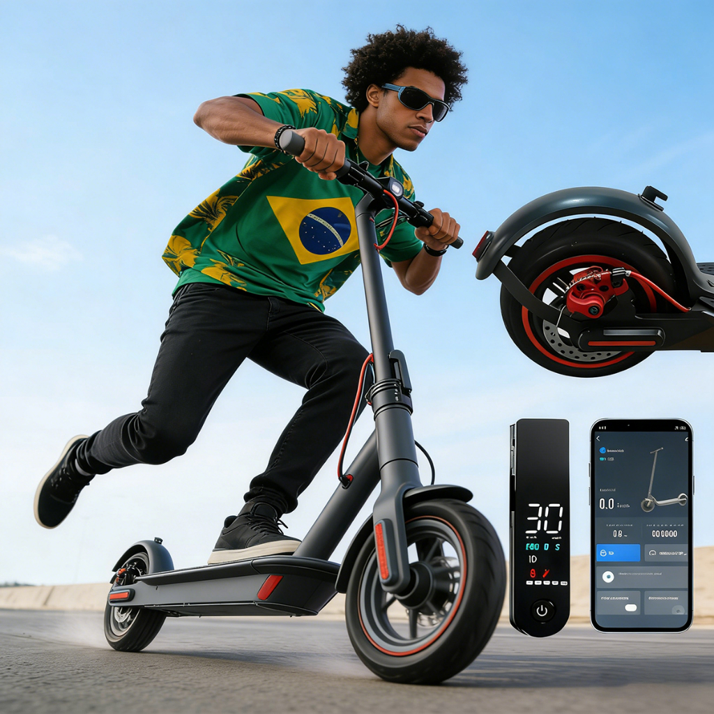 【presente de aniversário】Patinete30S elétrico para adultos dobrável 350 watts dupla voltagem 36 volts