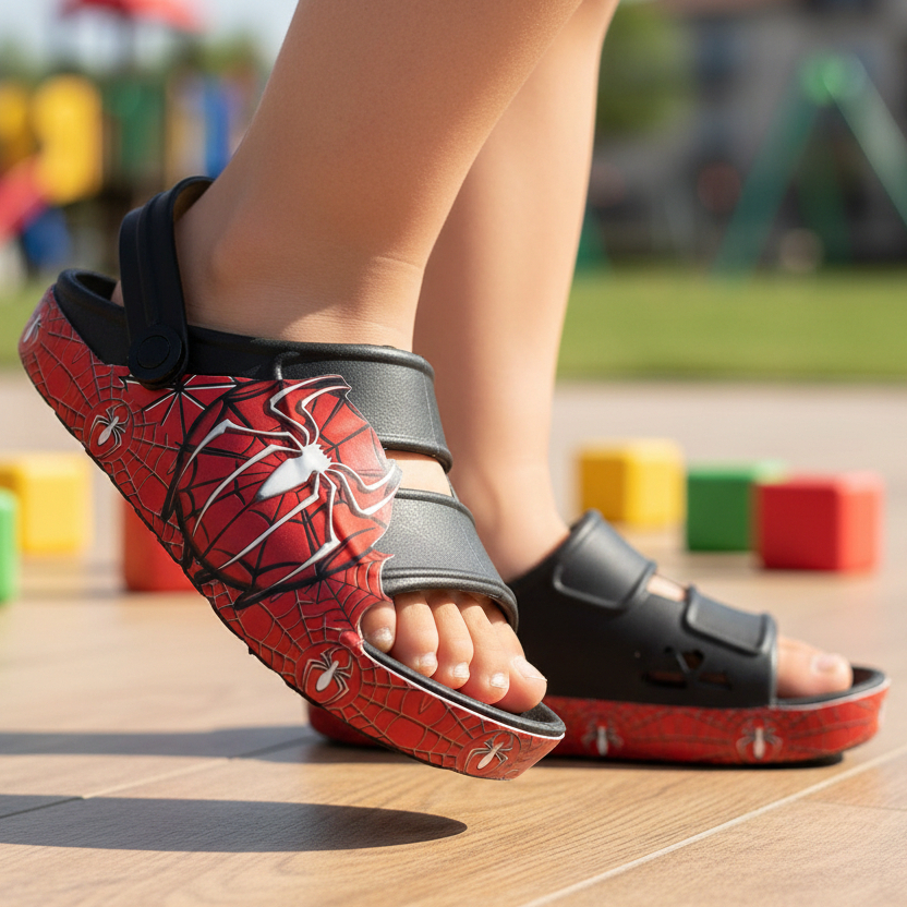 Sandália Pro Aranha Babuche Chinelo Menino Confortável Carros Dinossauro Escudo Cachorrinho Anime