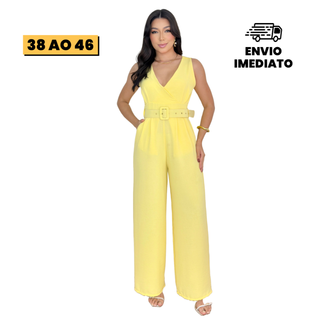 Macacão Pantalona  Festa Plus Size Elegância Conforto e Caimento Perfeito do 38 ao 46 Envio Imediato em Oferta na Shopee