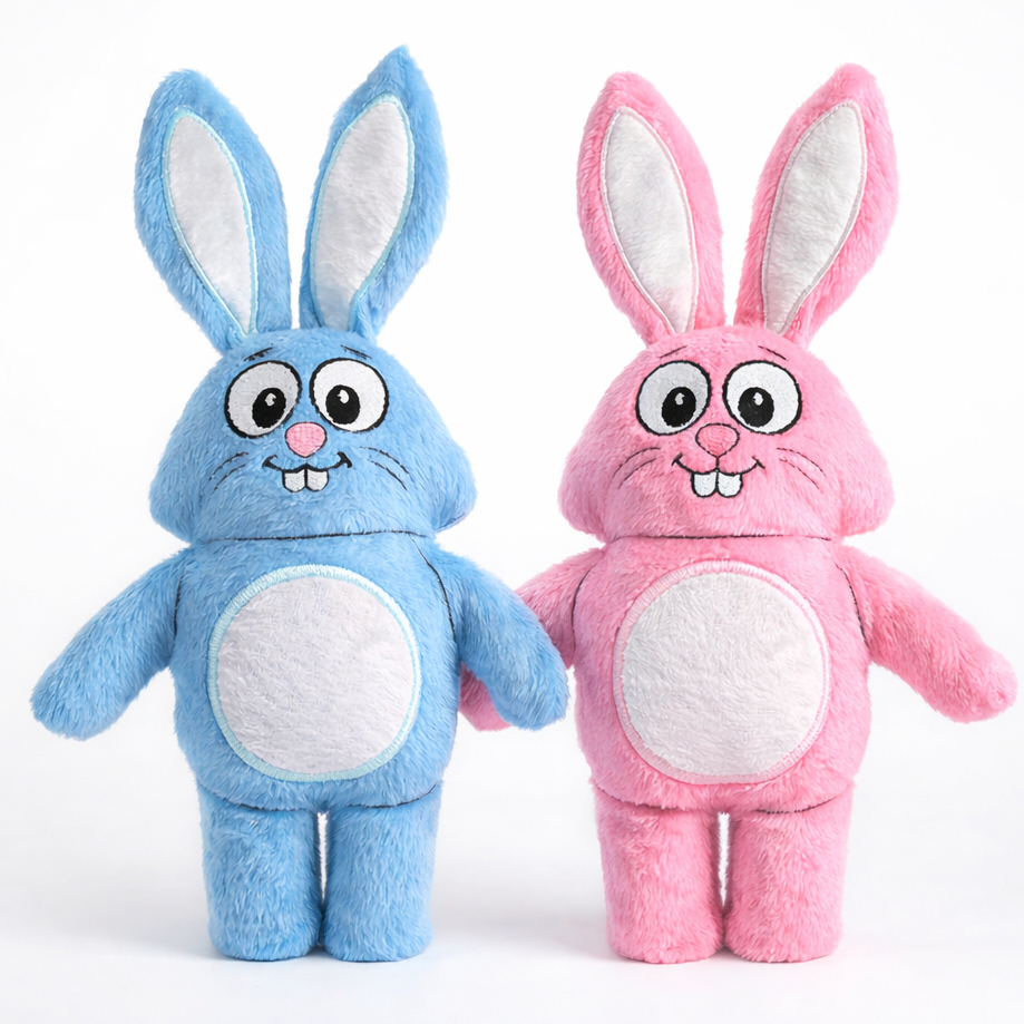 Kit Coelhos de Pelúcia Sansão Azul e Rosa Macios Médios e Grandes Pascoa Decorativos e Presente Perfeito em Oferta na Shopee