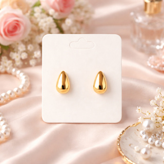 Brinco Feminino Gota Dourada Semijoia Premium Banhado a Ouro 18K em Oferta na Shopee