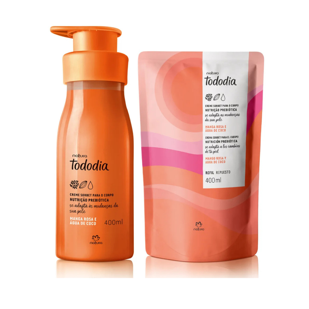 Creme Hidratante Tododia Manga Rosa E Água De Coco + Refil Manga Rosa E Água De Coco