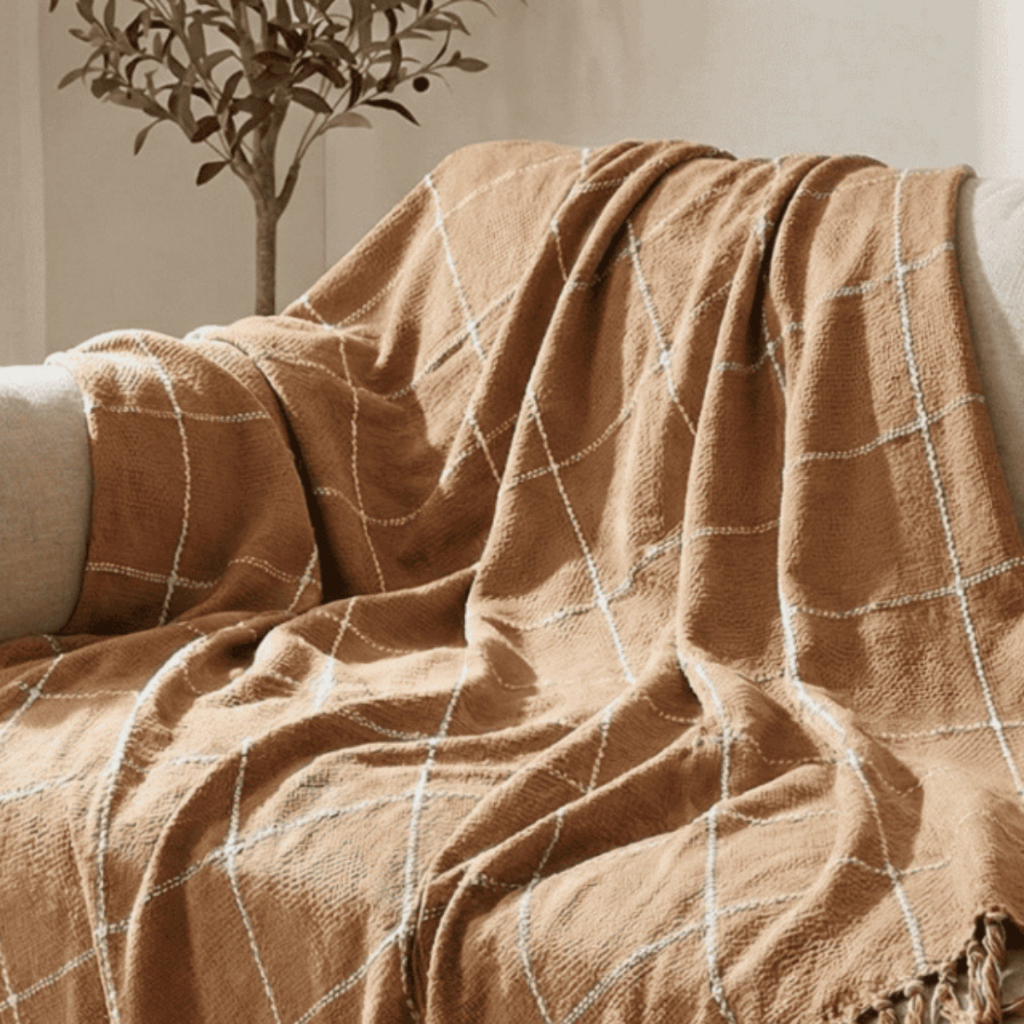 Decoração para Sofá Manta Capa Forro de Sofá Algodão Premium Listradas Casa e Decoração Top Home