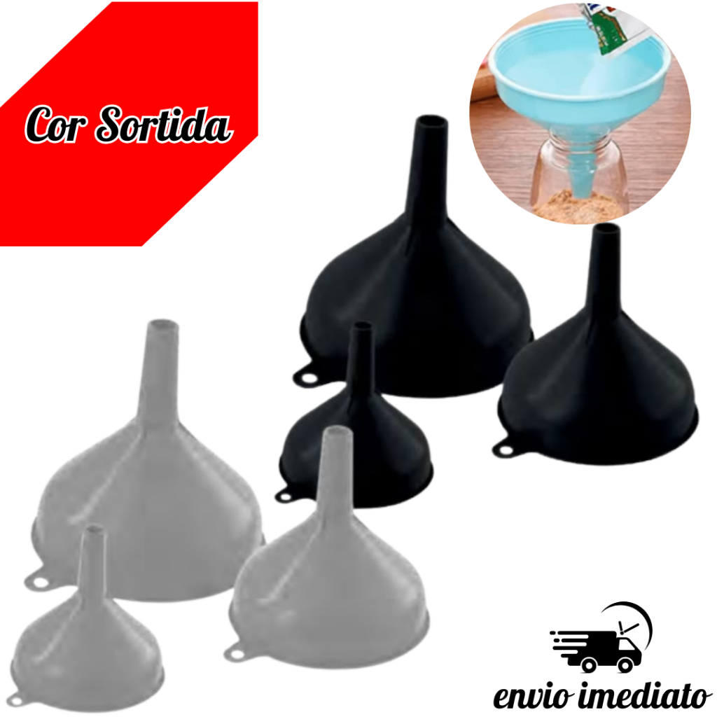 Funil de Plástico Para Cozinha Bares Restaurantes e Oficinas Cores Sortidas em Oferta na Shopee