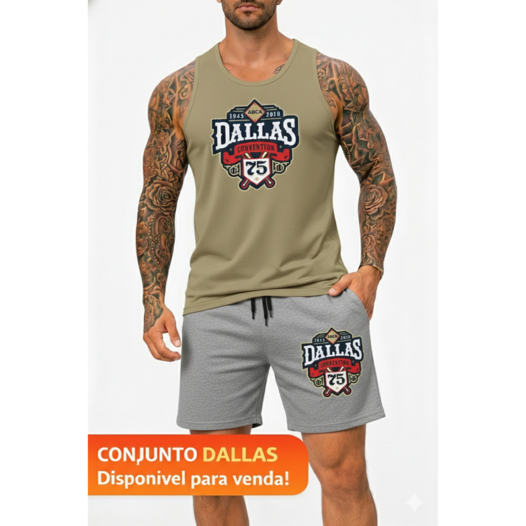 Kit Conjunto Dallas Fio 30.1 Regata e Bermuda Moletom PREMIUM Confortável Lançamento Toque Macio Envio Imediato