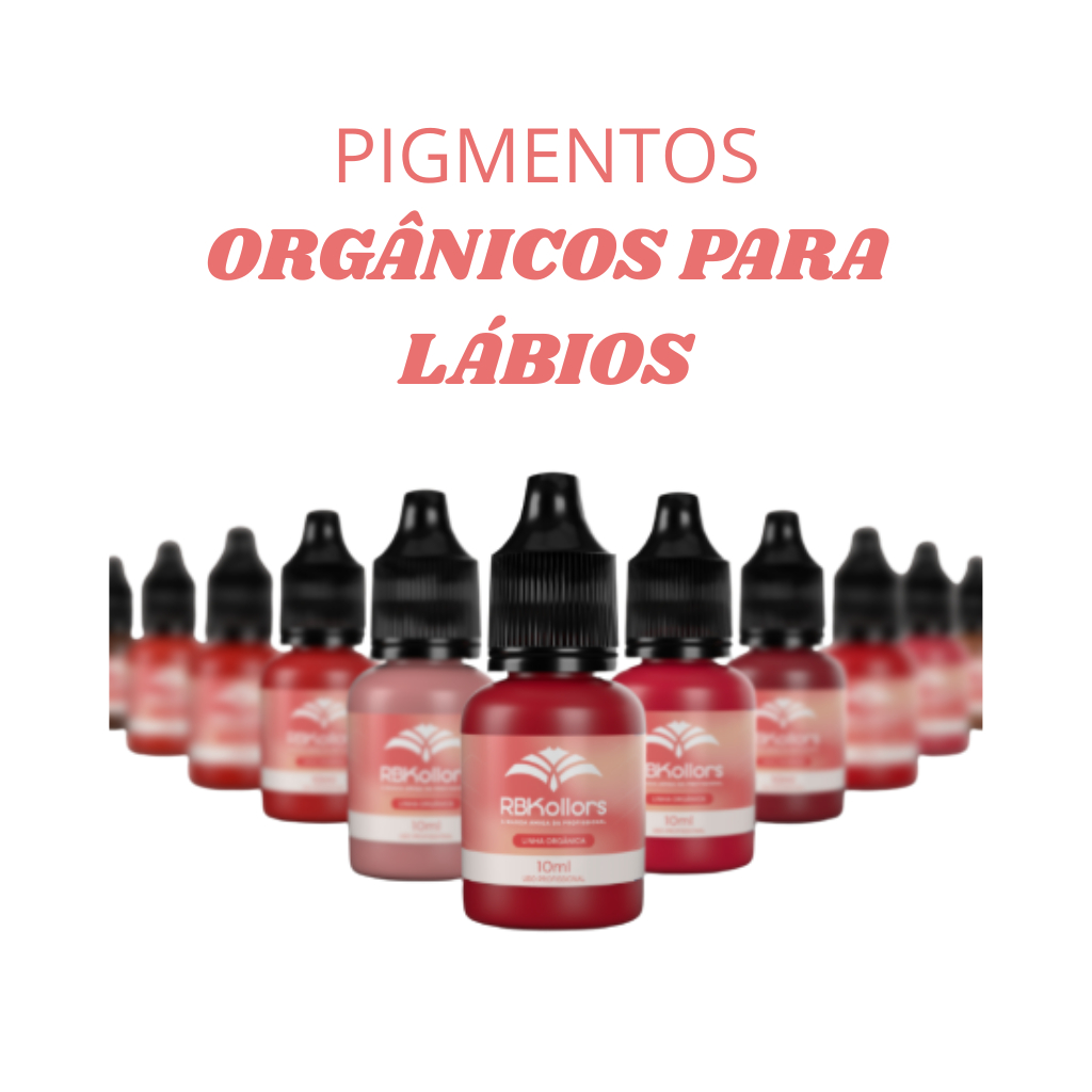 Pigmentos Micropigmentação Profissional Orgânico Lábios 10ml RBKollors Original Anvisa Cores Labial