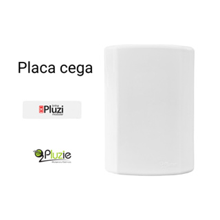 Placa 4X2 cega (espelho) com Suporte branco Pluzie Pluze em Oferta na Shopee