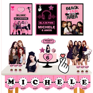 kit festa so um bolinho Black pink-decoraçao de festa -mini kits festa em casa/festa completa