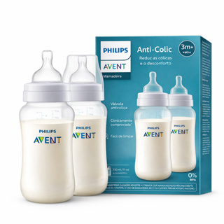 Kit 2 Mamadeiras Philips Avent Anti-cólica 330ml Classic - Scy106/02 em Oferta na Shopee