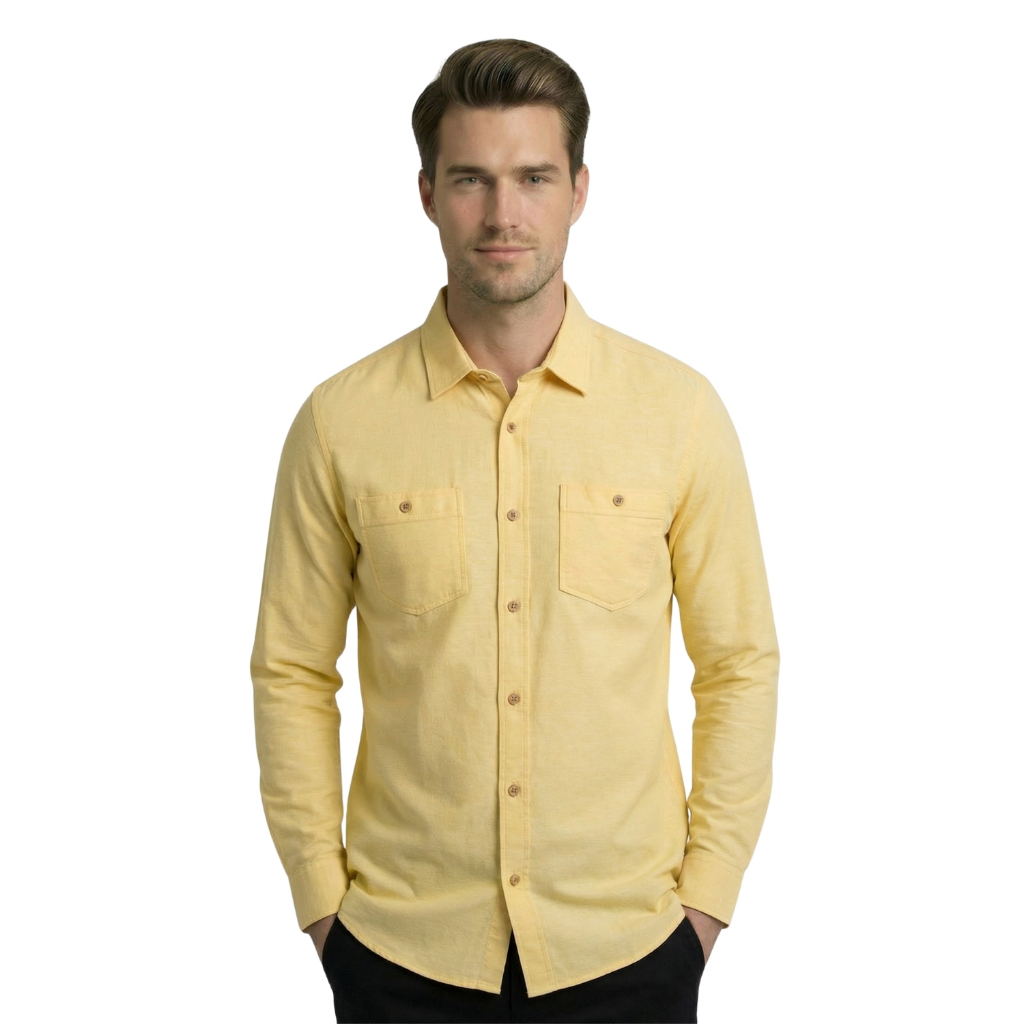 Camisa Social Masculina Toque Linho Manga Longa Slim Fit Premium Moda Luxo Elegante Confortavel Leve Fresca