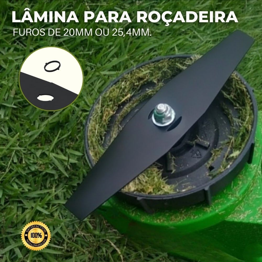 Lâmina Para Roçadeira Reforçada Universal Furo 20mm 25,4mm Faca Máquina Cortar Grama Stihl