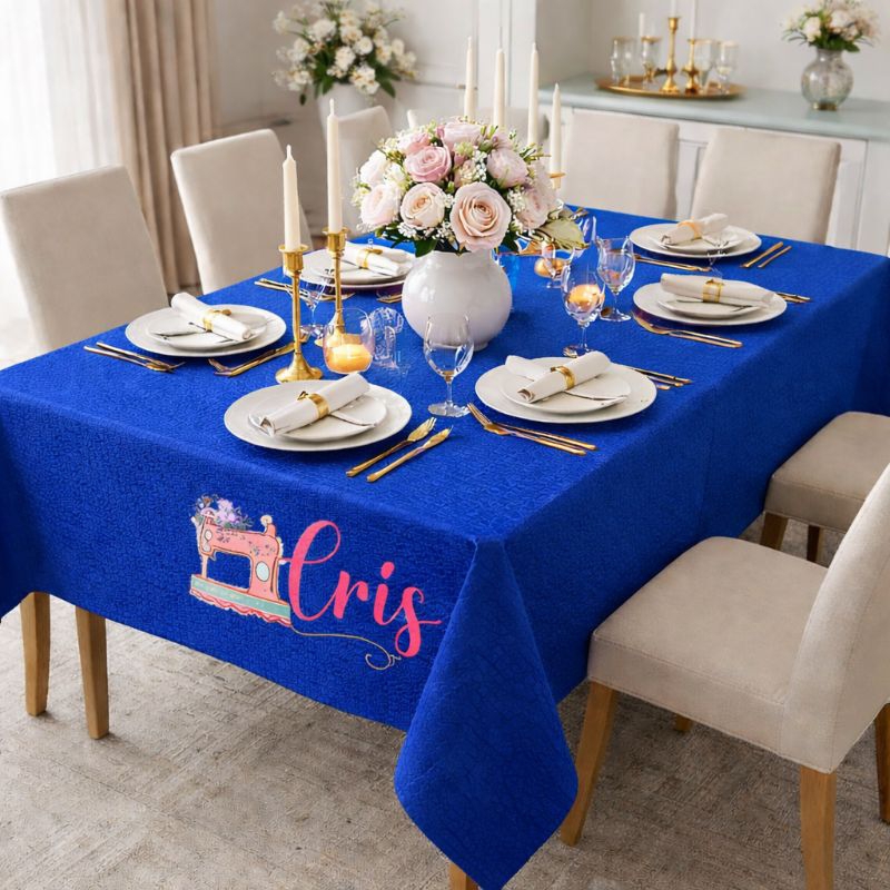 Toalha de Mesa Natal Luxo 6 Lugares Jacquard - Tecido Grosso Original 2,00x1,40m para Ceia Natalina(Verde,06 Lugares)