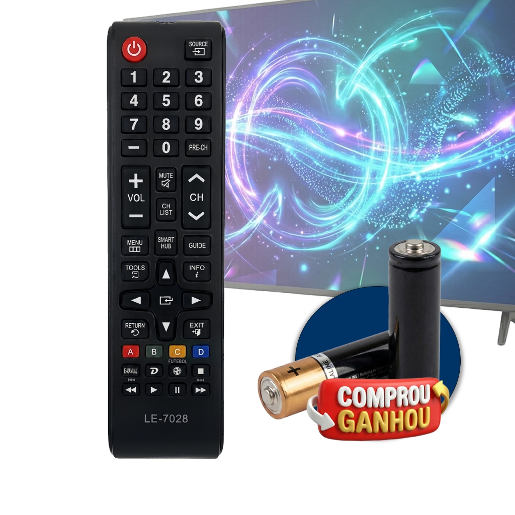 Controle Universal TV Samsung Todos Modelos LCD LED e Smart Hub