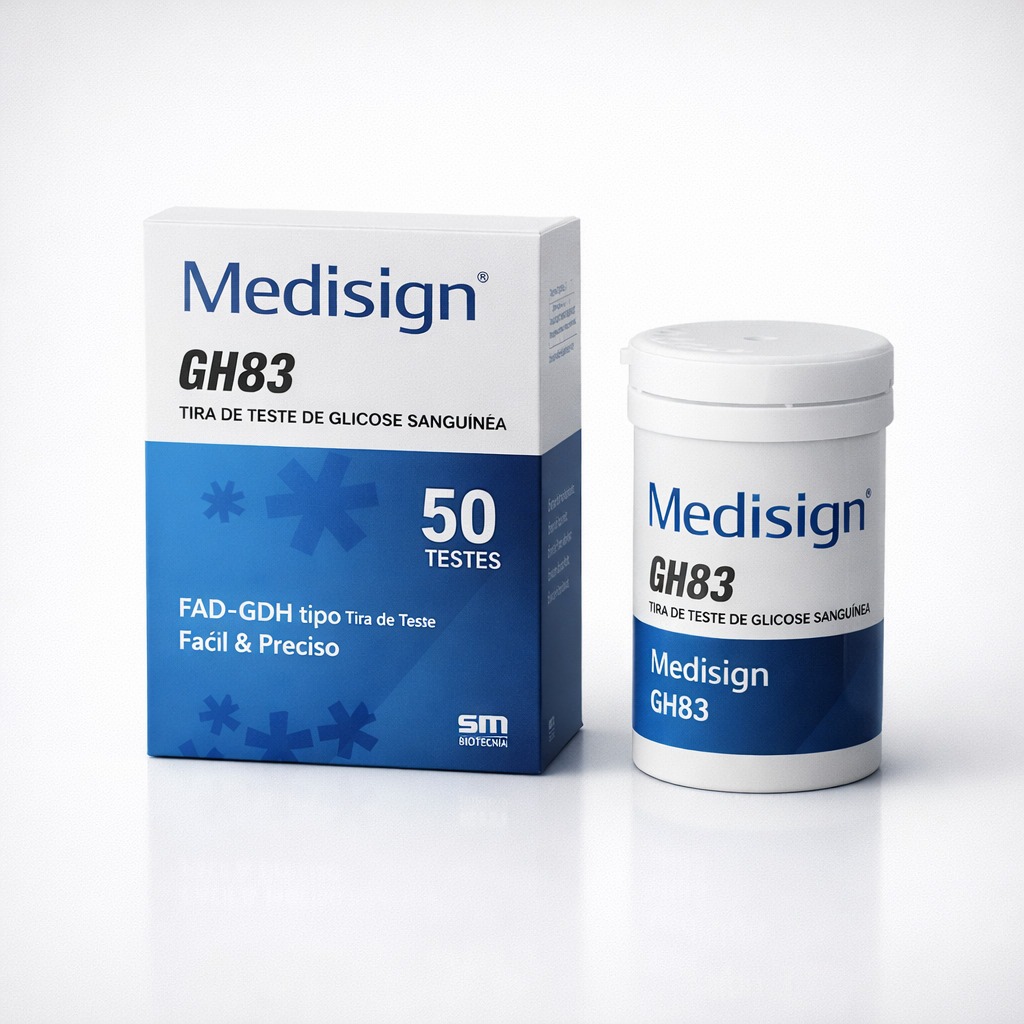Tiras De Glicemia Medisign Gh83 - Teste para Glicemia, Rápido de Alta Precisão cada caixa (50 tiras)