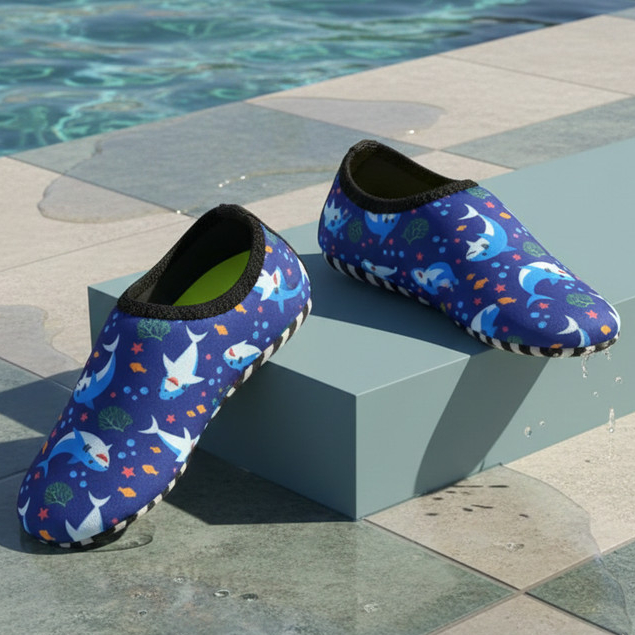 Sapatilha Infantil Aquática Antiderrapante Meninos Passeios Praia Piscina Férias Crianças Bebês