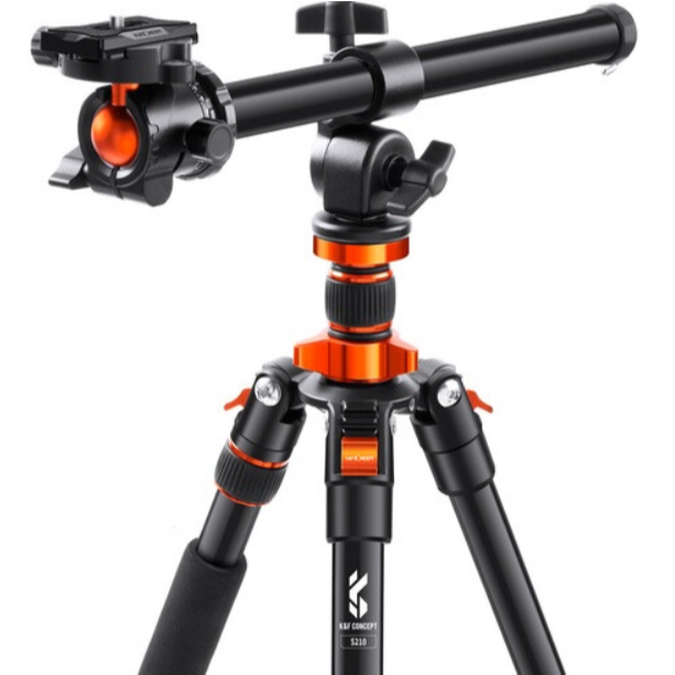 Tripé Profissional para Câmera K&F Concept 200cm com Coluna Horizontal