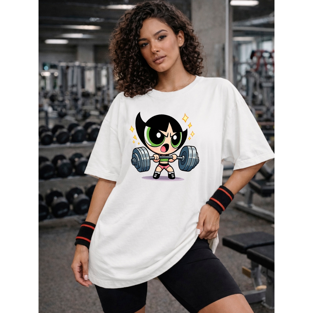 Camiseta Tshirt Oversized 100%Algodão Feminina Gym Treino Academia Fitness Musculação Camisetão