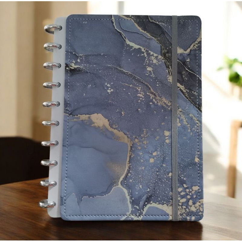 Caderno de Disco Inteligente B5 | Marmorizado com Discos Metálicos em Oferta na Shopee