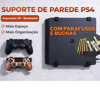 Suporte de Parede para PS4 Slim PS4 FAT e PS4 PRO + Suporte de Controles em Oferta na Shopee