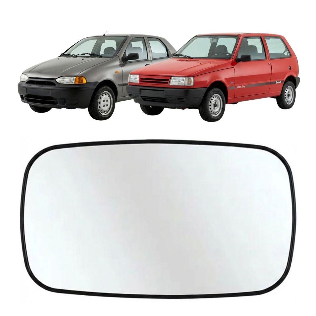 Lente Retrovisor Palio 1996 2001 Strada Uno 1998 2004 Sem Base