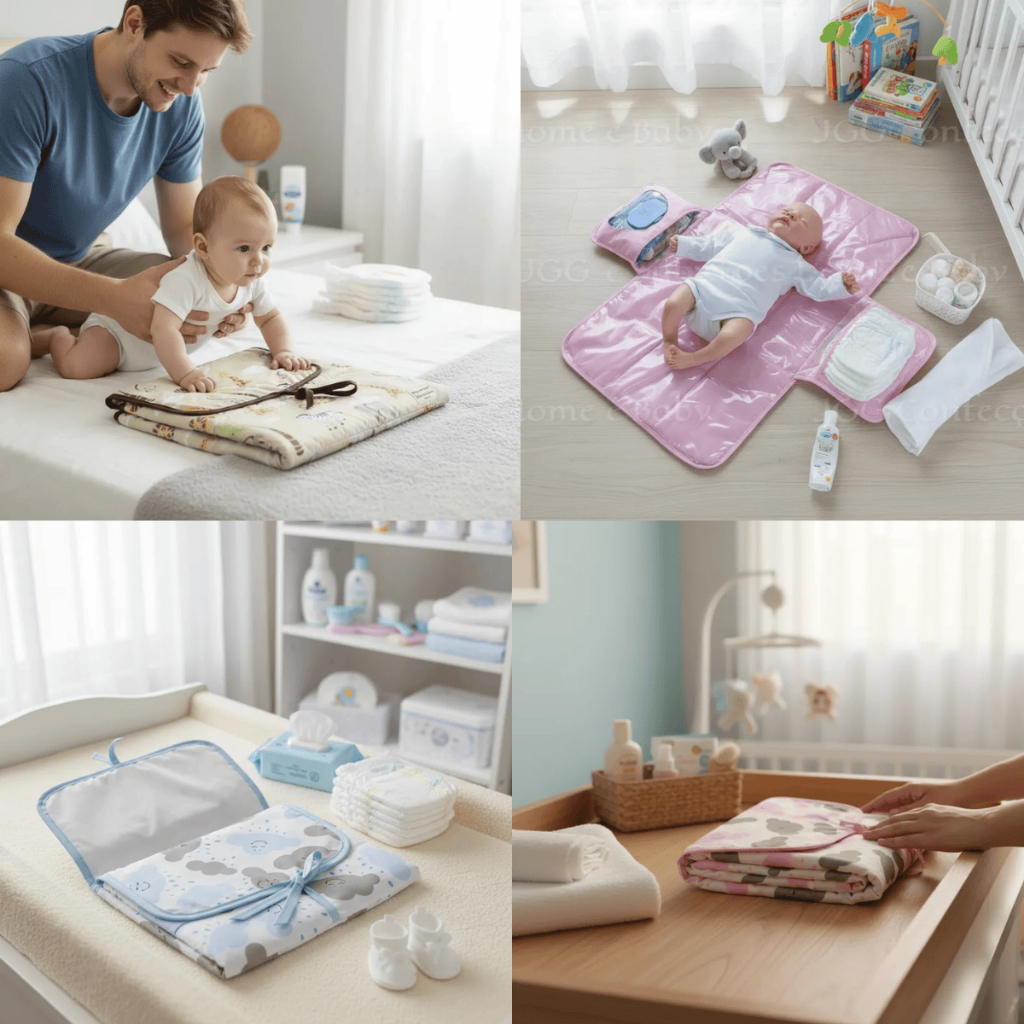 Trocador Portátil Impermeável para Viagens Bolsa Maternidade com Porta Fralda e Lenço Umedecidos