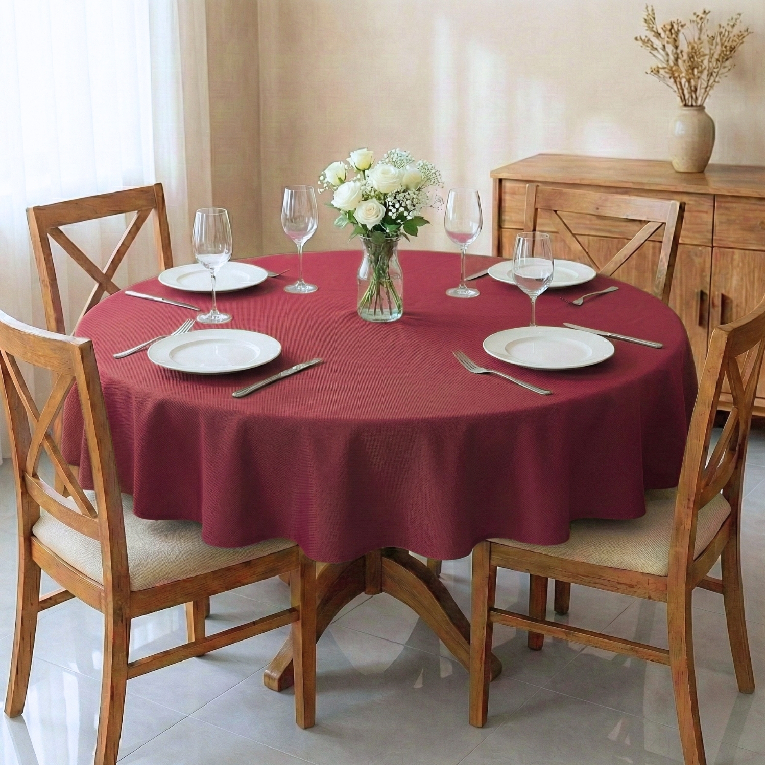 Kit 2 Toalha De Mesa Redonda 4 Lugares Cadeiras Oxford Lisa 1,40x1,40m Buffet Festa Luxo Cozzilar