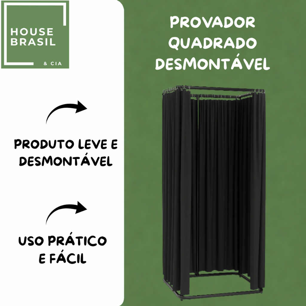 Provador Loja De Piso Trocador Desmontável Quadrado