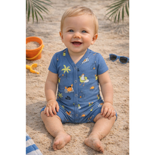 Macacão Manga Curta em Suedine C/Estampa e Abertura C/Botões Zupa Zuka em Oferta na Shopee