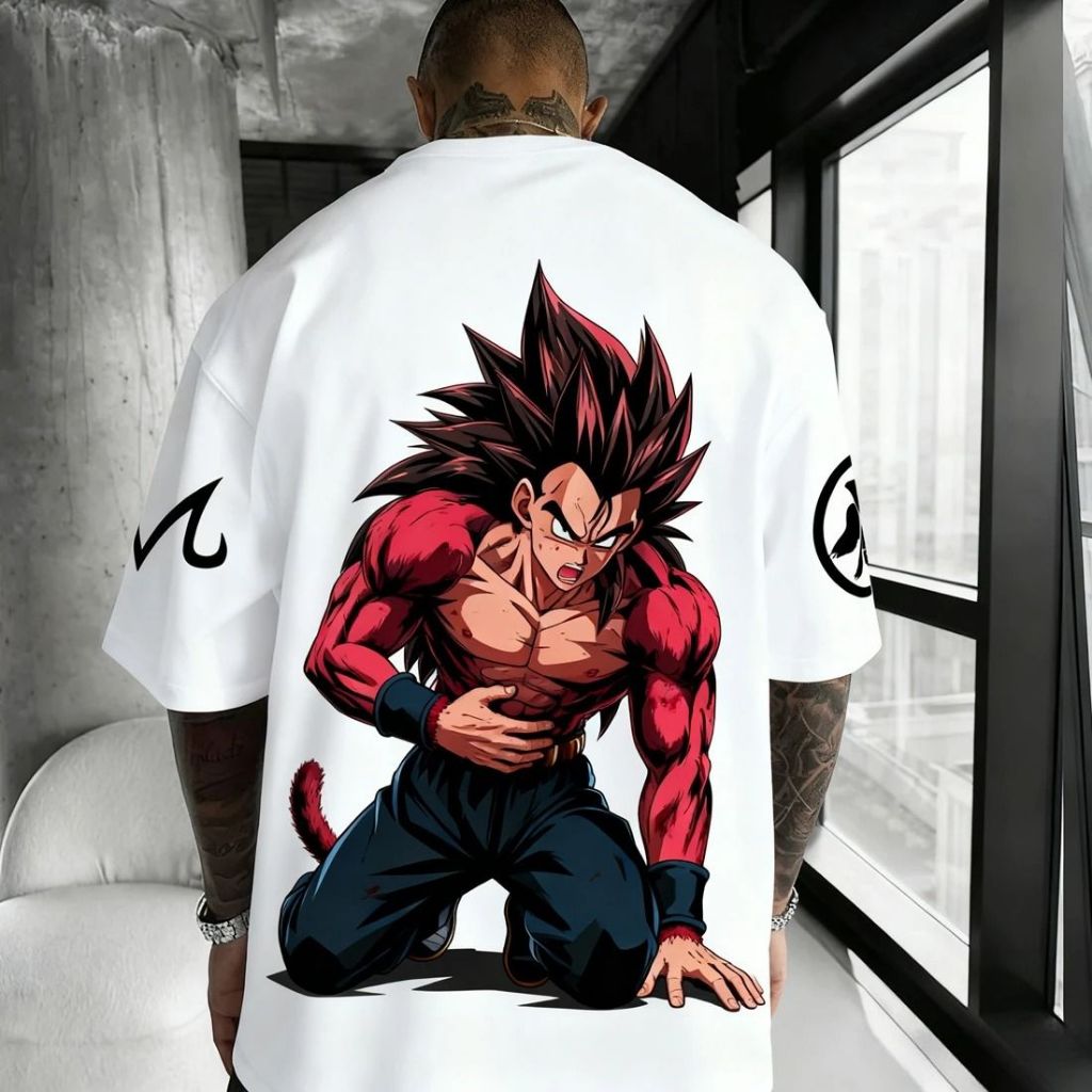 Camiseta Oversized Dragon BGT Super Saiya 4 Aftersoul Unissex Plus Size P ao G6 100% Algodão