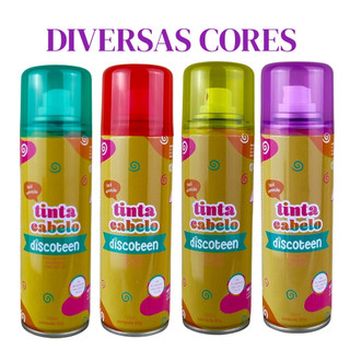 Tinta Spray Para Cabelo Diversas Cores Discoteen Para Festas- Carnaval- Aniversarios e Eventos
