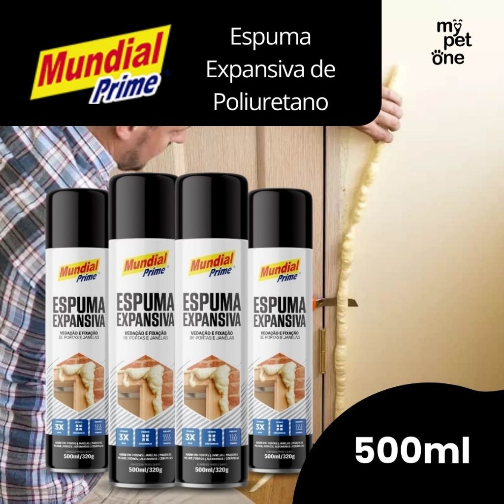 Kit 4 Espuma Expansiva Poliuretano 500ml MP90 - Mundial Prime