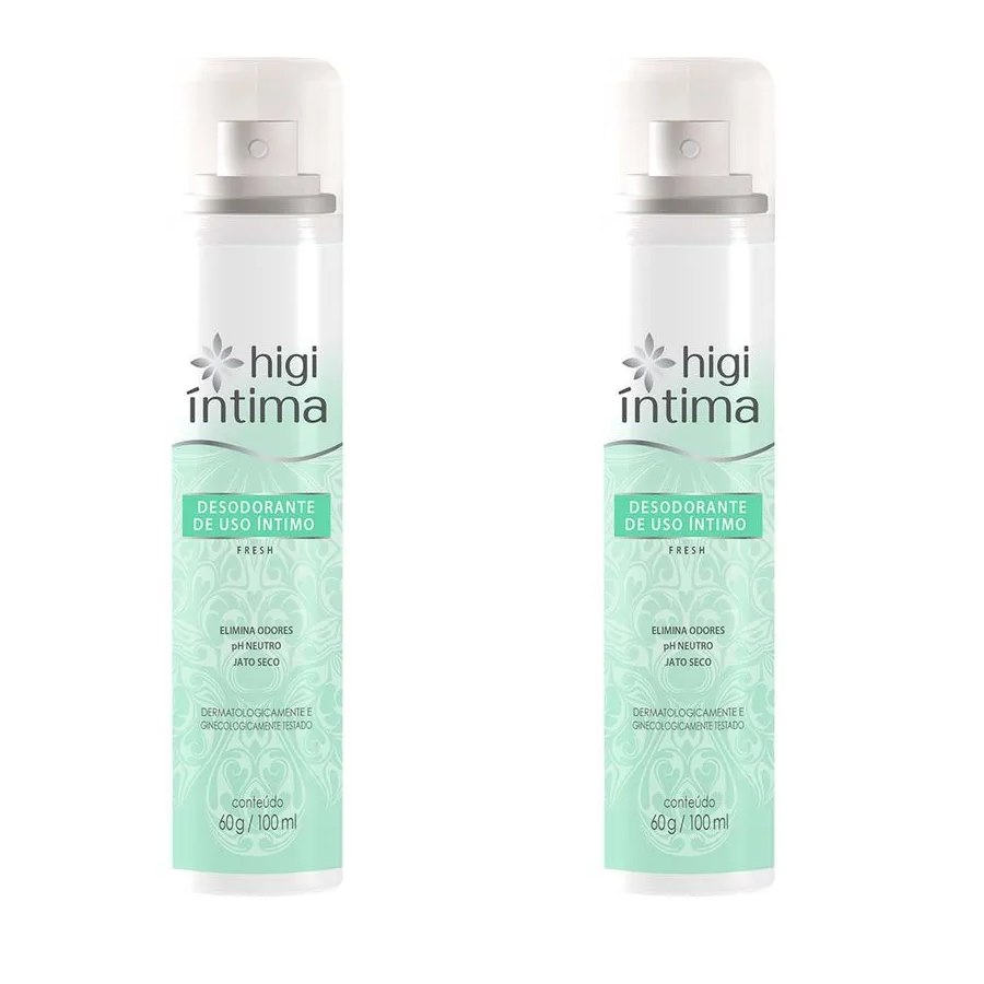 Kit 2 Desodorantes Íntimo Fresh Higi Íntima- Frescor e Suavidade o dia Todo - 100ml