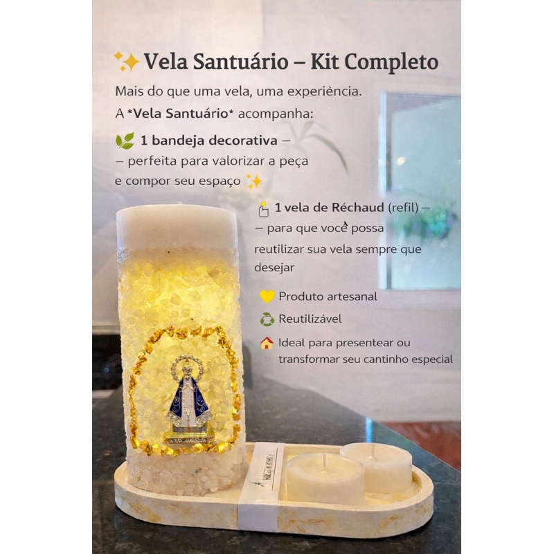 Imagem vela Oratório Nossa Senhora Aparecida Aromática Artesal Perfumada