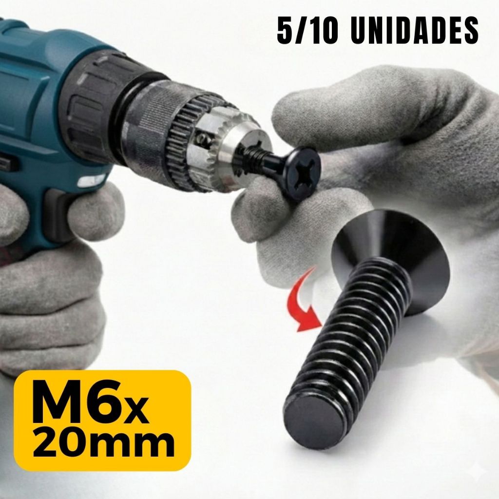 Parafuso De Mandril Fixação P/ Adaptador de Impacto  SDS Plus Rosca Esquerda M6 5 OU 10 em Oferta na Shopee