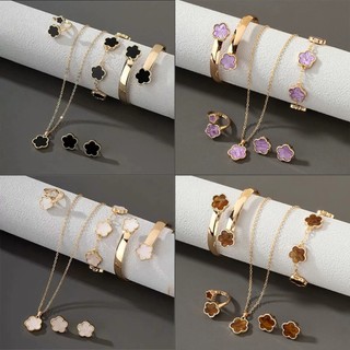 Conjunto de joias requintado KIT5, composto por colar, pulseira, bracelete, brincos e ane…