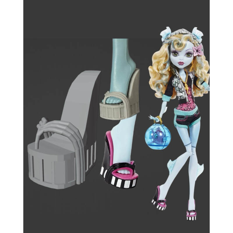 Sapatos Boneca Monster High Lagoona Blue Inspiração – Impressão 3D Sem Pintura