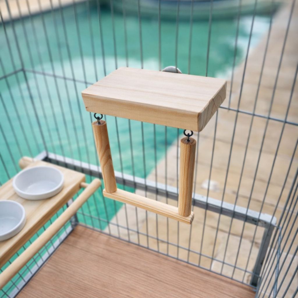 Plataforma de descanso com balanço para Calpsita, Periquito, Agapornis e outros