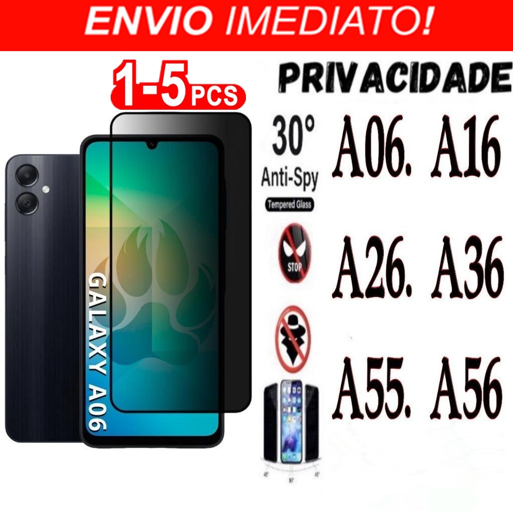 Película Privacidade 3D Anti Spy Samsung A06 A16 A26 A36 A55 A56
