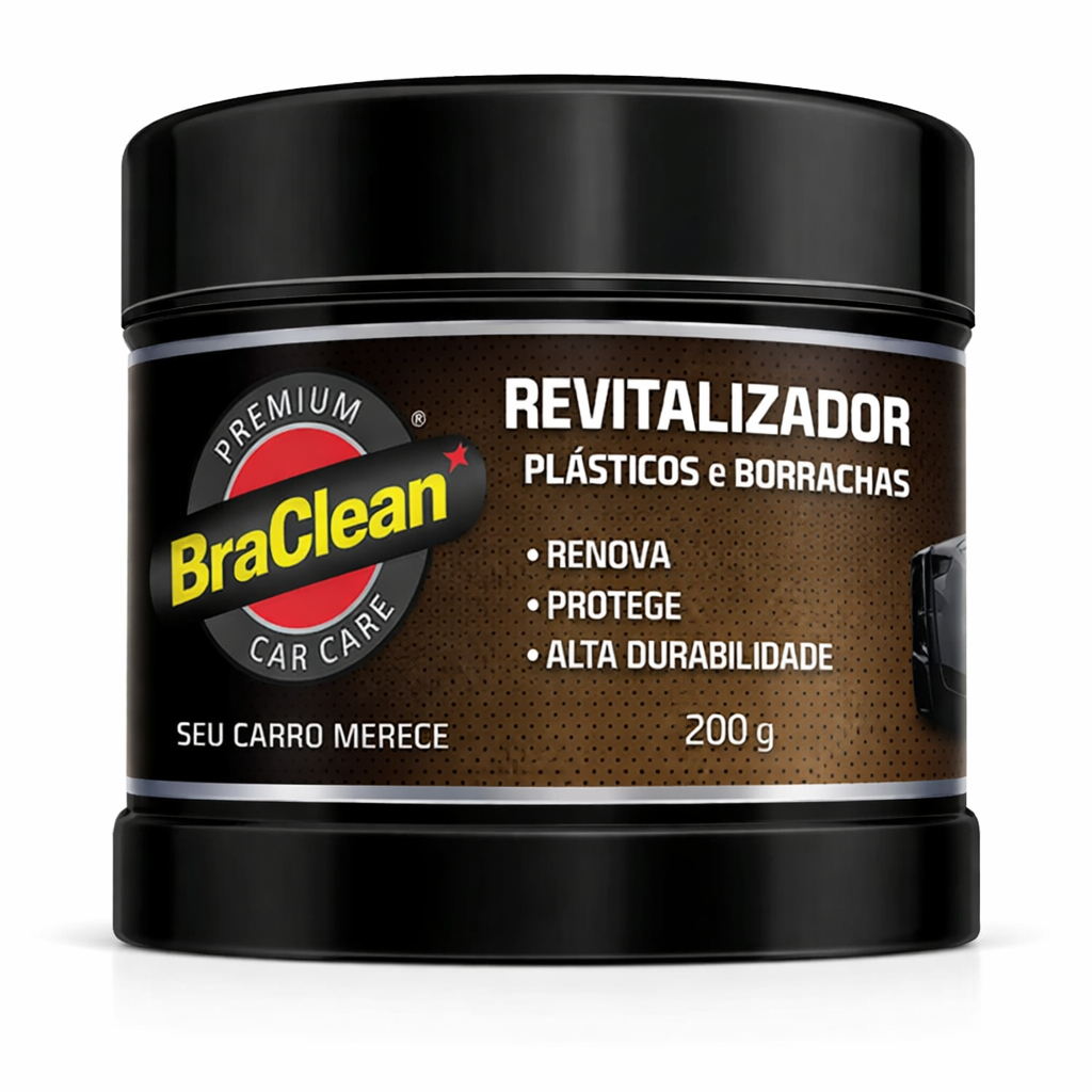 Melhor Revitalizador de parachoques e plásticos 200ml uso externo acabamento BraClean