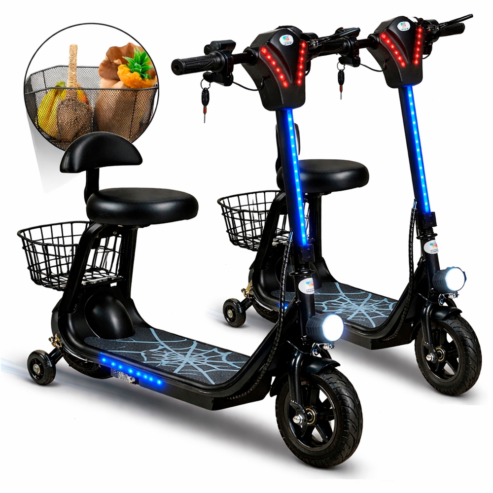 Patinete Elétrico Infantil Scooter Elétrica para Crianças Com Banco Assento 250W Promoção