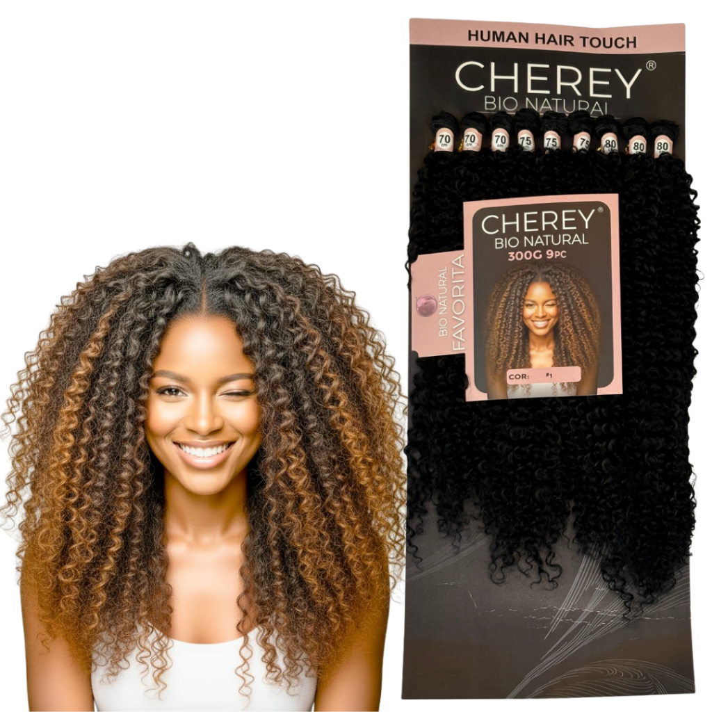 Cabelo Cherey Bio Natural Modelo Favorita Cacheado 80cm 300g Human Hair Direto De Fábrica
