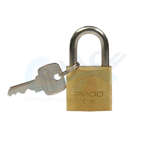 Cadeado De Latão 30mm E 4 Chaves Segredo Único - Pado Cor Dourado