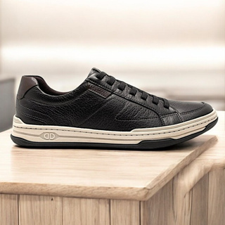 Sapatênis Masculino Democrata Couro Cadarço Elástico Casual Festa Conforto Denim Jay 151401 em Oferta na Shopee