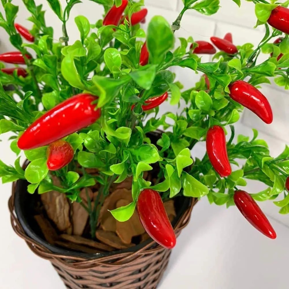 Arranjo Artificial Buque De Pimenta Decorativo Pimenta Toque Natural