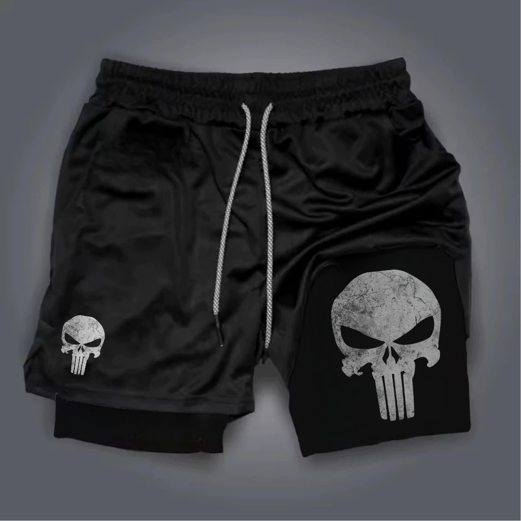 Shorts Bermuda 2 em 1 Para Academia arnold treino e corrida hard muay thai jiu jitsu