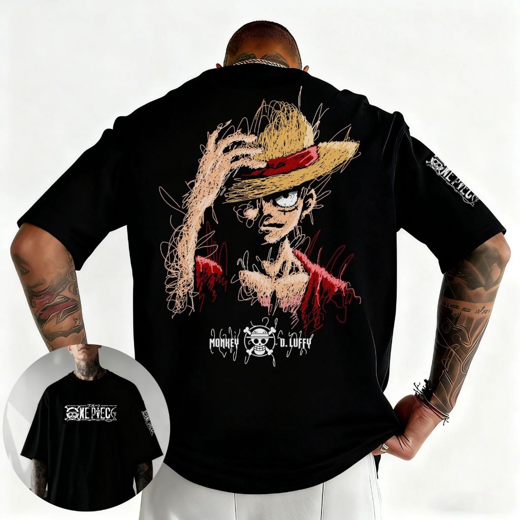 Camiseta Oversized Pirata Chapéu de Palha Aftersoul Unissex Plus Size P ao G6 100% Algodão