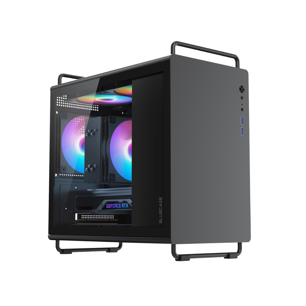 Gabinete Gamer Bluecase BG-056 Tiny Preto c/ Vidro, USB 3.0, Micro ATX/Mini ITX Sem Fans