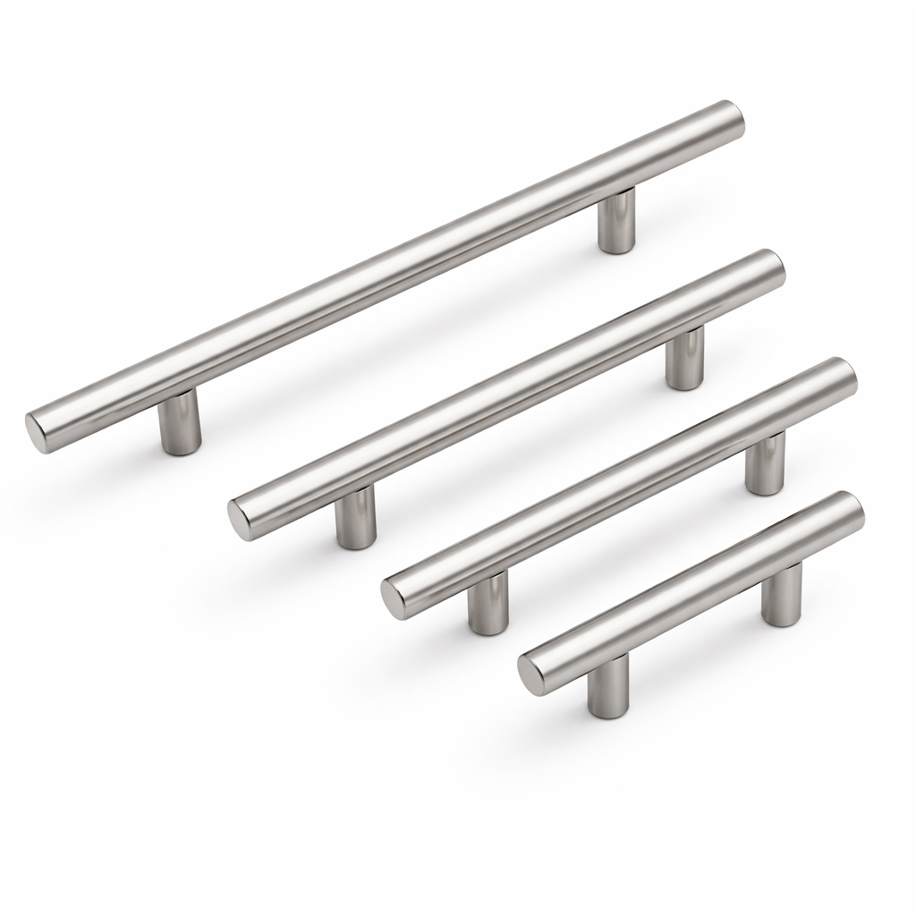 Puxador de Gaveta Móveis Armário Aço Inox Fosco Escovado Redondo Haste em Oferta na Shopee