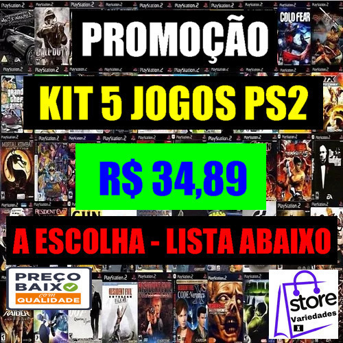 Jogos PS2 Kit C/ 5 Unidades A Escolha (LEIA DESCRIÇÃO).