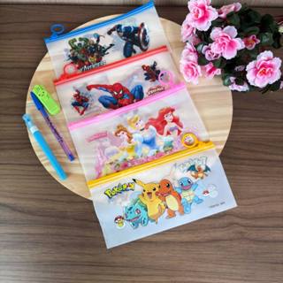Conjunto com 10 estojos zip lok princesas, pokemon, homem aranha e hérois festa infantil escolar em Oferta na Shopee